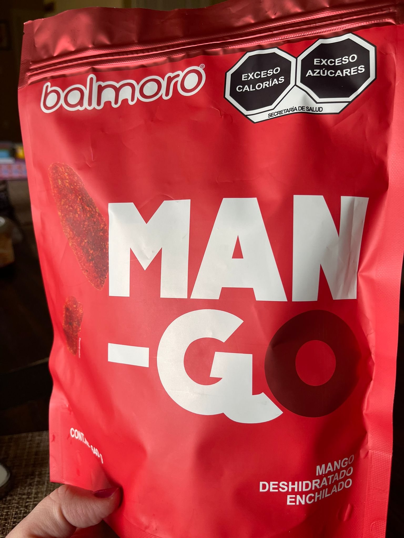Bolsa de manguitos deshidratados enchilados